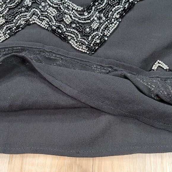 🔹️BKE Black Beaded Flowy Sleeveless Top XSmall - Picture 6 of 9